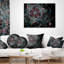Fractal Flower in Dark Blue Digital Art - Floral Printed Pillow-29483826-29483830