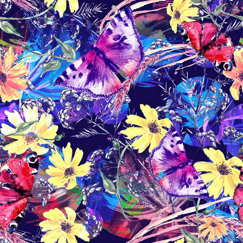 Floral Tile, 2.08' W x 10.42' L