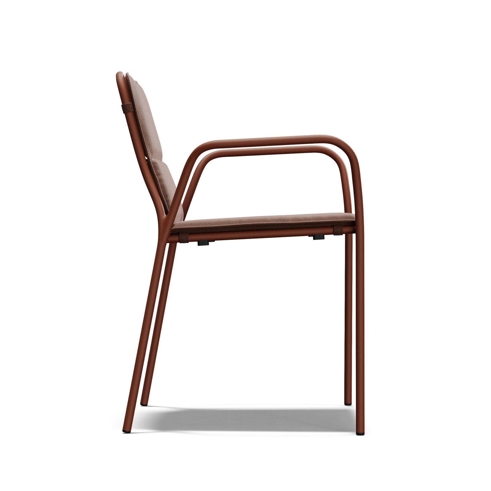 XY Premium All-Weather Wicker Outdoor Stacking Dining Armchair with Sunbrella® Cushion, Rust