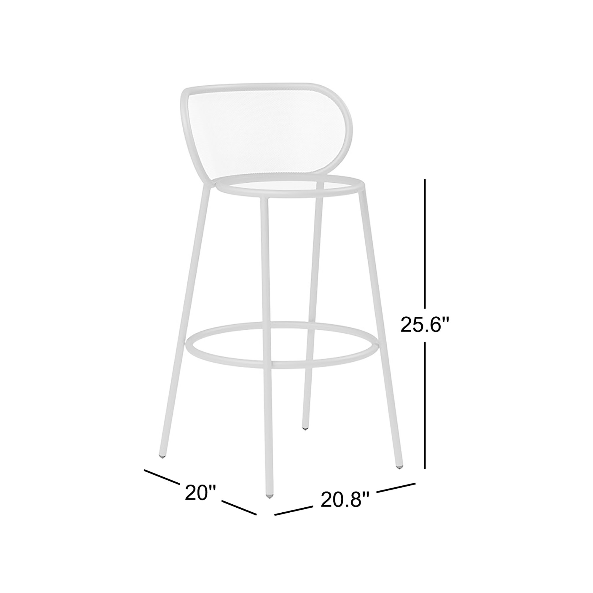 Abberton Patio Bar Stool, Lemon Yellow, Counter Stool (25.6" Seat Height)