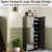 50" Mirrored Shoe Cabinet with Adjustable Shelves, 4-Door Entryway Storage with Full-Length Mirror and Ventilation, Holds 32 Pairs of Shoes, Dust-Proof Engineered Wood Organizer for Hallway and Apartment, Black