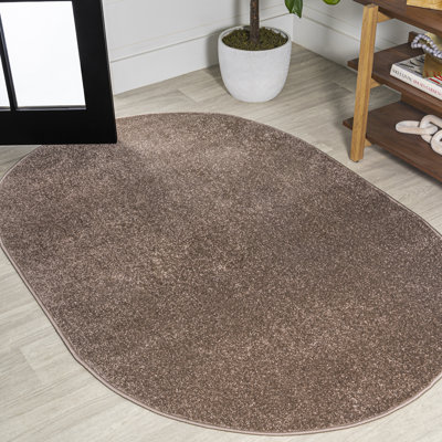 Antto Solid Low-Pile Brown Rug