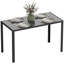 Dilaver Glass Top Metal Base Dining Table