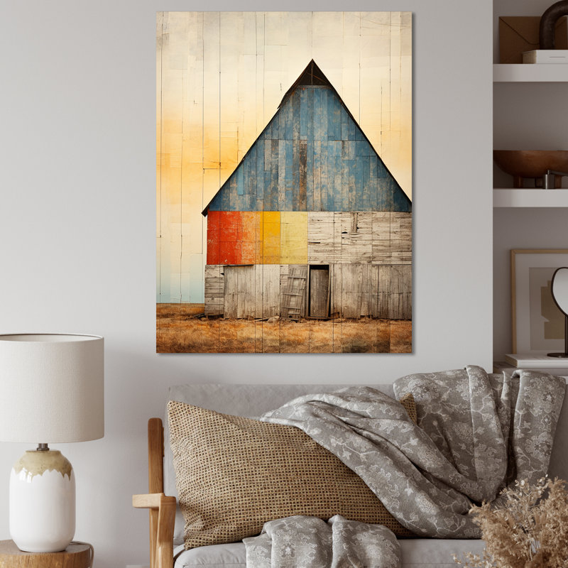 «Minimalisme Barn Mute Tone», reproduction d'art sur toile_106683, H 20 po x l 12 po x P 1 po, Toile tendue