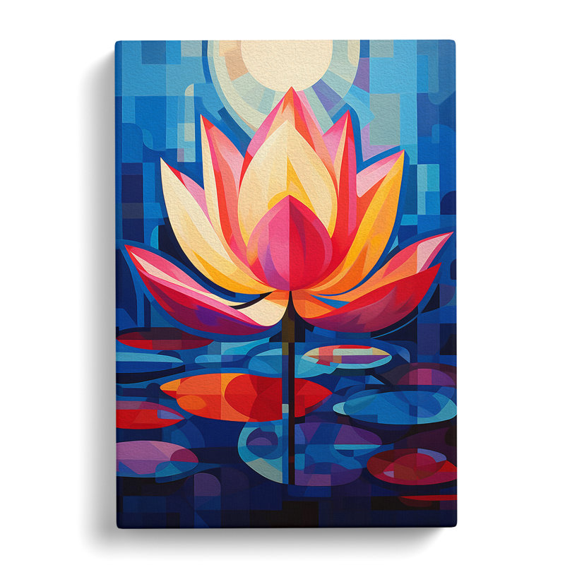 Lotus Flower Constructivism - No Frame Print, 60cm H x 40cm W x 3cm D