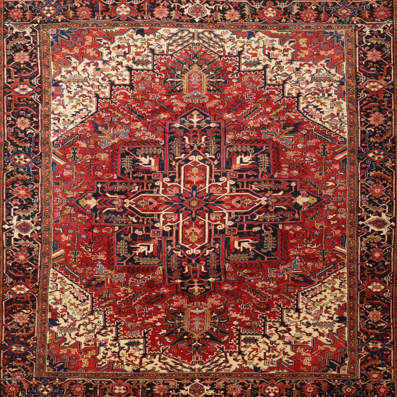 Tapis rouge à motif sud-ouest, Rond 6 pi