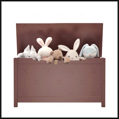 Boîte à jouets / banc en bois pour enfants 30 po avec couvercle à charnières de sécurité