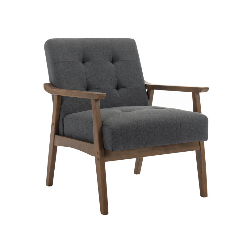 Chaise d'appoint Keltie, Mélange de polyester gris foncé