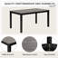 Ensemble de table de salle à manger 6 pièces avec banc et chaises, ensemble de table de salle à manger pour 6 personnes avec banc, ensemble de table de salle à manger en bois pour cuisine, salle à manger, gris clair et noir deux tons