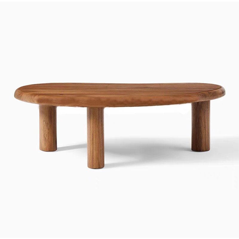 Wabi-sabi all solid wood shaped coffee table, 15.74" H x 55.11" W23.62" D