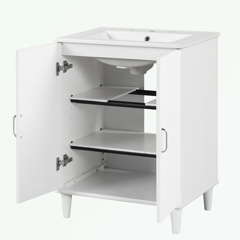 Rangement pour salle de bain Stauton, Blanc