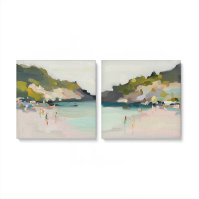 Ensemble de 2 pièces Sandy Spectrum sur toile par Azure Artisanal Studio