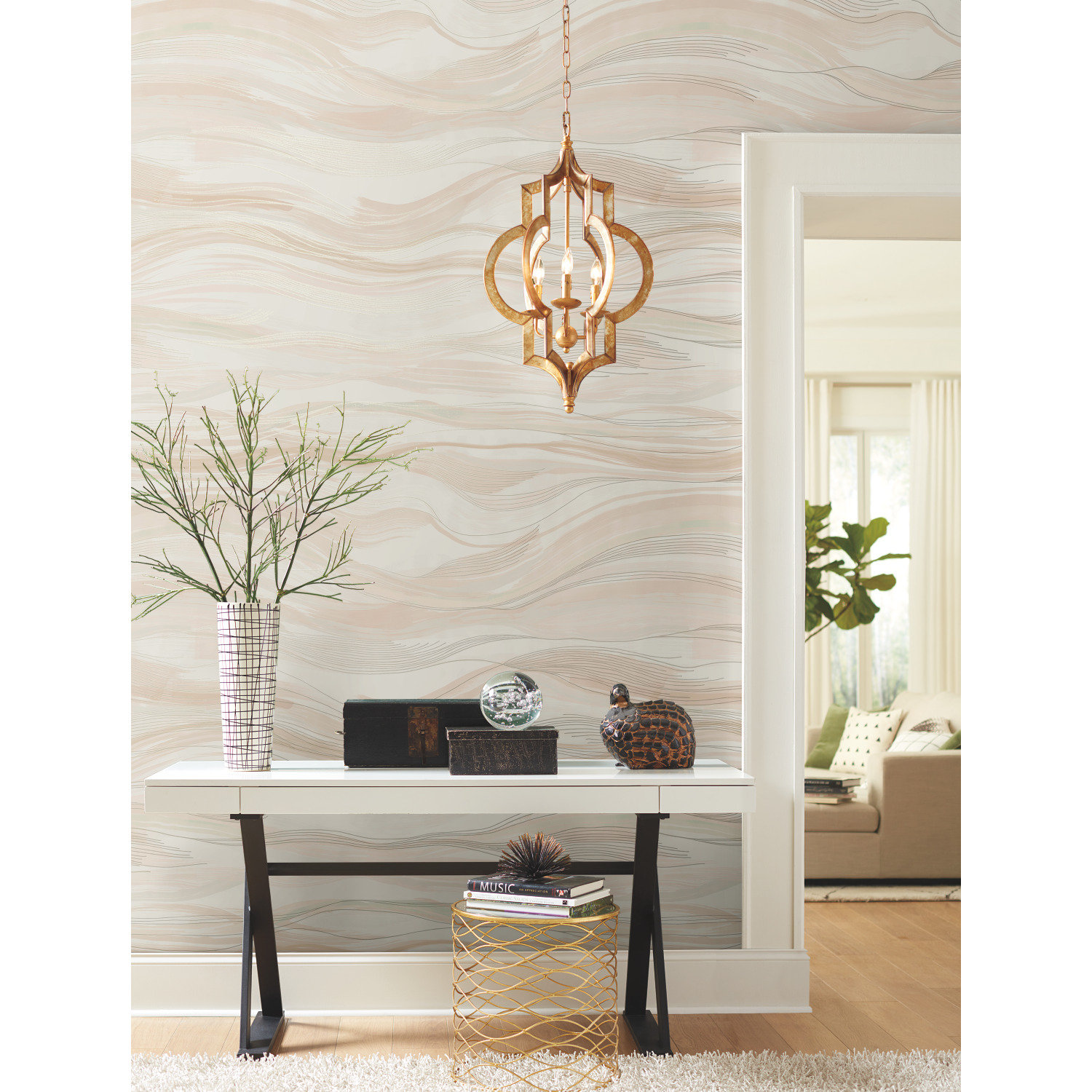 Almira Abstract Wallpaper, Beige