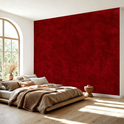 Wall Mural Peel and Stick Wallpaper dark red fabric closeup velvet matt Self-Adhesive Removable Contact Paper Wall Decor for Living Room Bedroom 69"H x 96"W