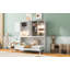Lit escamotable mural simple avec armoire supérieure, tablettes, lit pliable peu encombrant avec lumière et USB-839216134