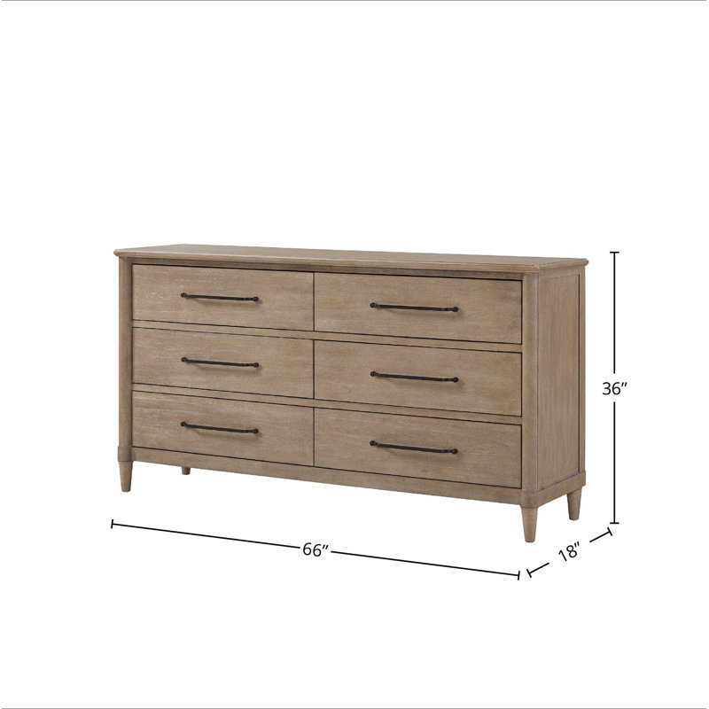 Commode à 6 tiroirs Casual finition sable