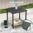 3 Piece Patio Rocking Chair Set with Side Table and Cushions-108198381