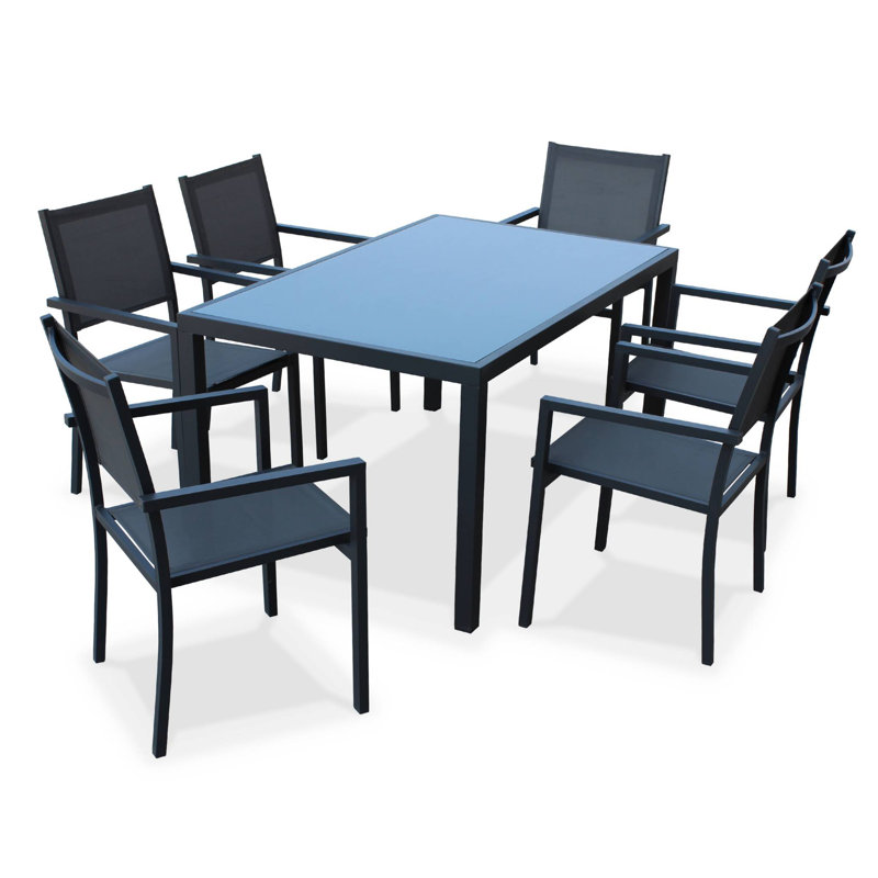 Ogden 6 Seater Dining Set, Grey/Anthracite