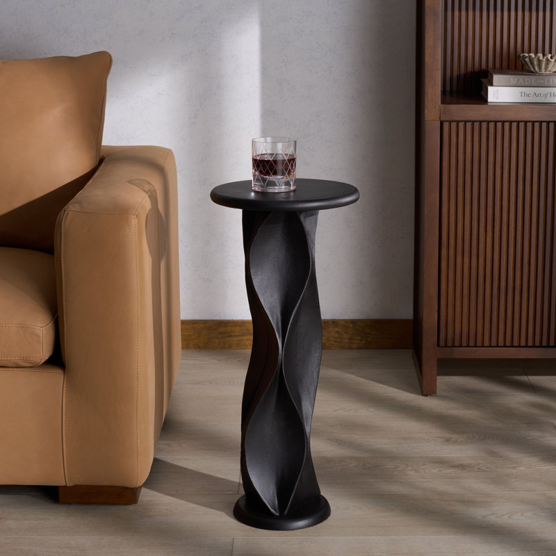 Table d'appoint en métal Zaylyn, Noir