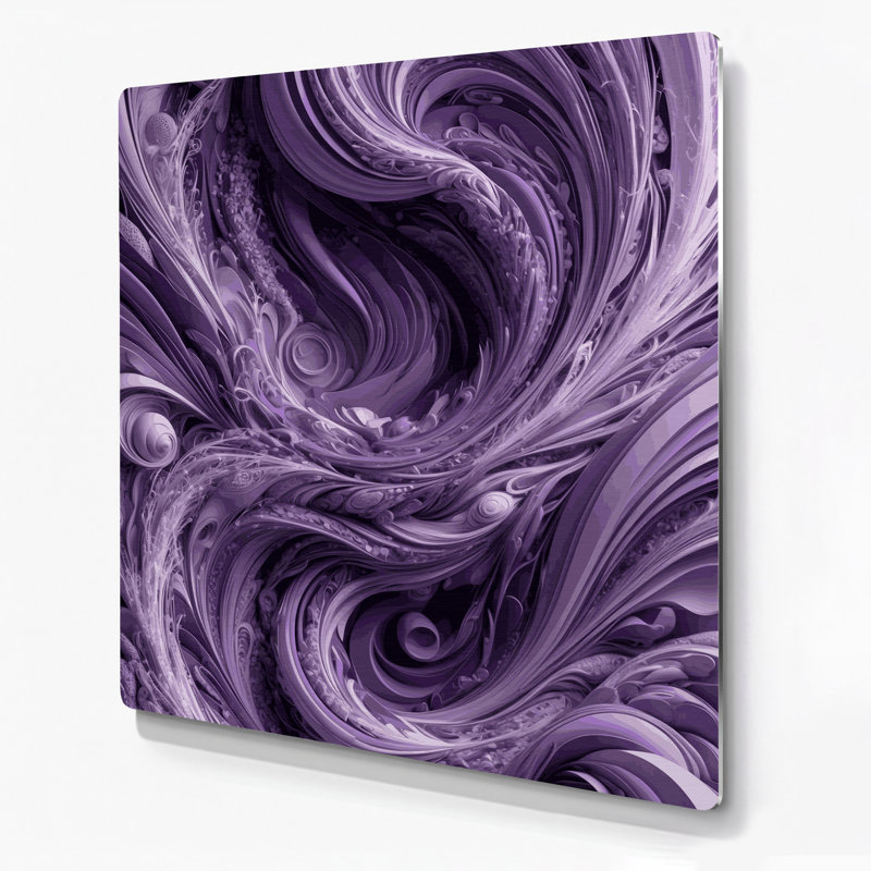 Abstraction numérique 61, art mural en métal mauve, H 16 po x l 16 po