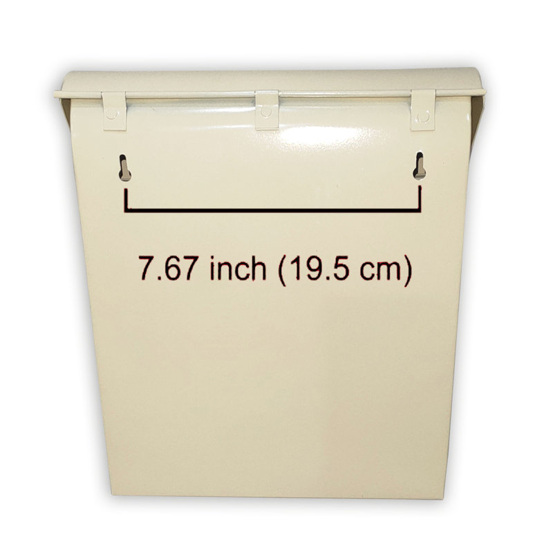 Cream Off-White Metal Wall Mount Mailbox with Lock