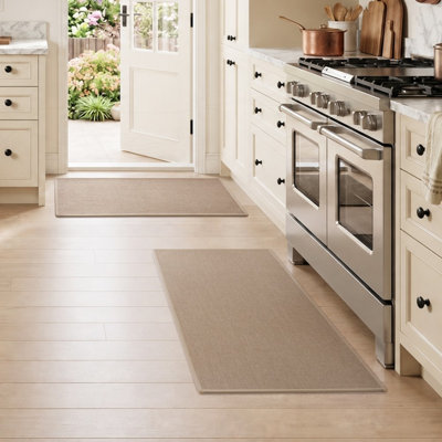 Tapis de porte antidérapant en jute lavable à la machine (ensemble de 2)