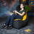Pixel Gamer Bean Bag Chair - Game Room/Home Theater Bean Bag Chair, Premium Vinyl - Dark Denim-20451917