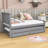 Twin Wooden Platform Bed with Twin Trundle and Drawers-1673797952