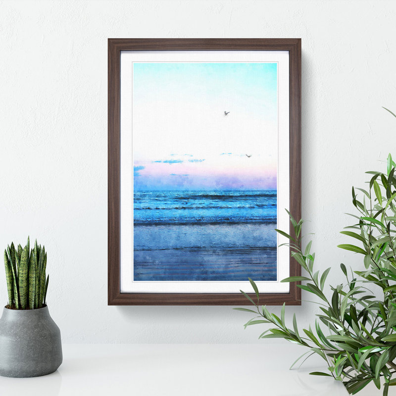 Seagulls Flying High - Framed Print, Walnut Framed, 63cm H x 45cm W x 2cm D