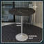  Table de salle à manger ronde de 36 po de hauteur avec plateau en panneau de fibres à densité moyenne et base en acier blanc-133312927