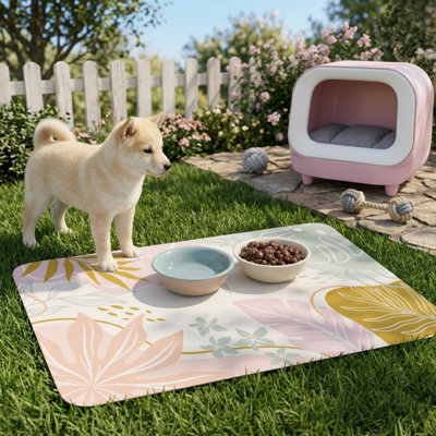 Tapis de nourriture pour chien Boho Pink