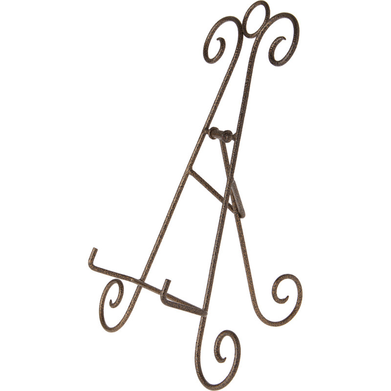Support à assiettes en métal Namaya, Or, H 15 po x l 11,5 po x P 8,5 po
