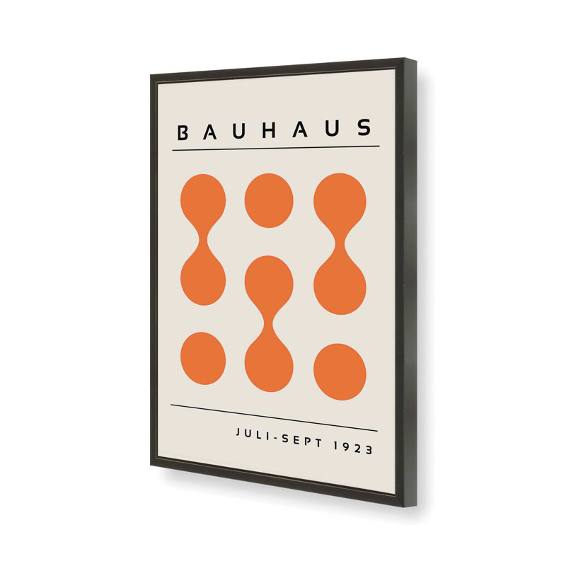 Orange Bauhaus, impression encadrée, H 21 po x l 17 po, Reproduction encadrée sans passe-partout, Noir satiné
