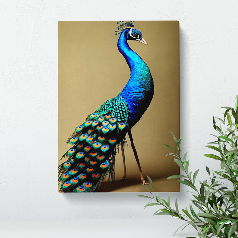 XV1022-4257X Stunning Peacock - Print, No Matte, 50cm H x 35cm W, Wrapped Canvas