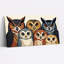 «Brown and Grey Owls Group», art mural sur toile rétro-926766258