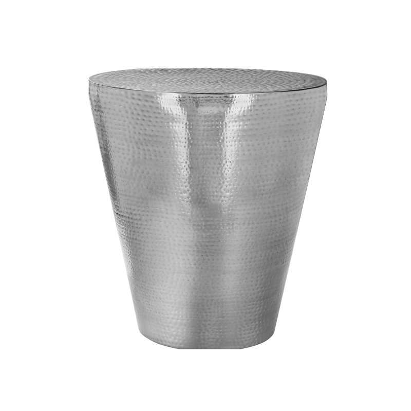 Table d'appoint en métal - 56 cm de hauteur, style tambour, pour chambre ou salon élégant