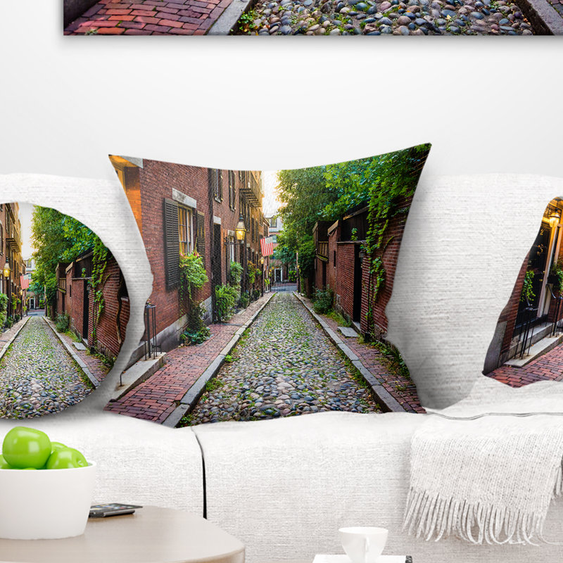 Oreiller Street Massachusetts, 16 po x 16 po, Coussin décoratif
