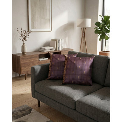 Handmade Eco-Friendly 16''X16'' Decorative Cushion Covers Contemporary Silk Brown Indoor, Pack of 1