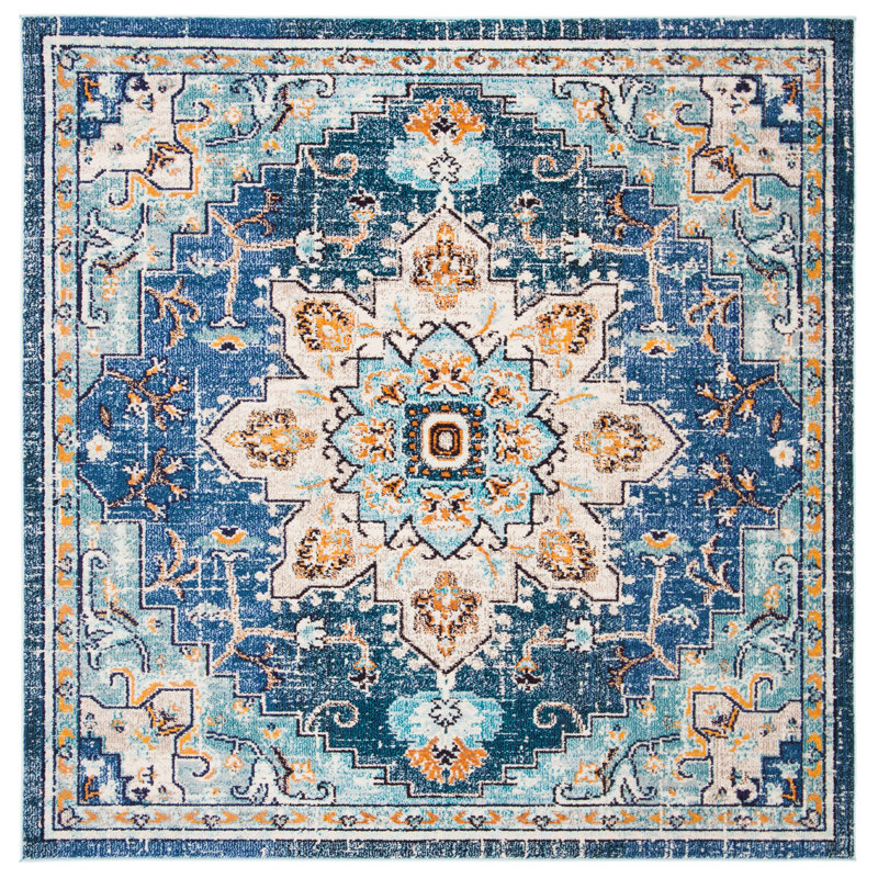 Felty Oriental Indoor Rug, Square 5'