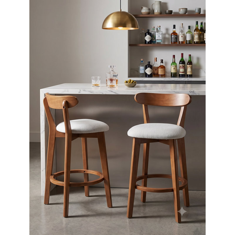 Nordic Solid Wood Bar Stool