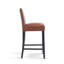 Ensemble de 2 tabourets de bar, tabourets de bar rembourrés pour îlot de cuisine, pieds en similicuir brun, siège en simili cuir d'une capacité de poids de 300 lb