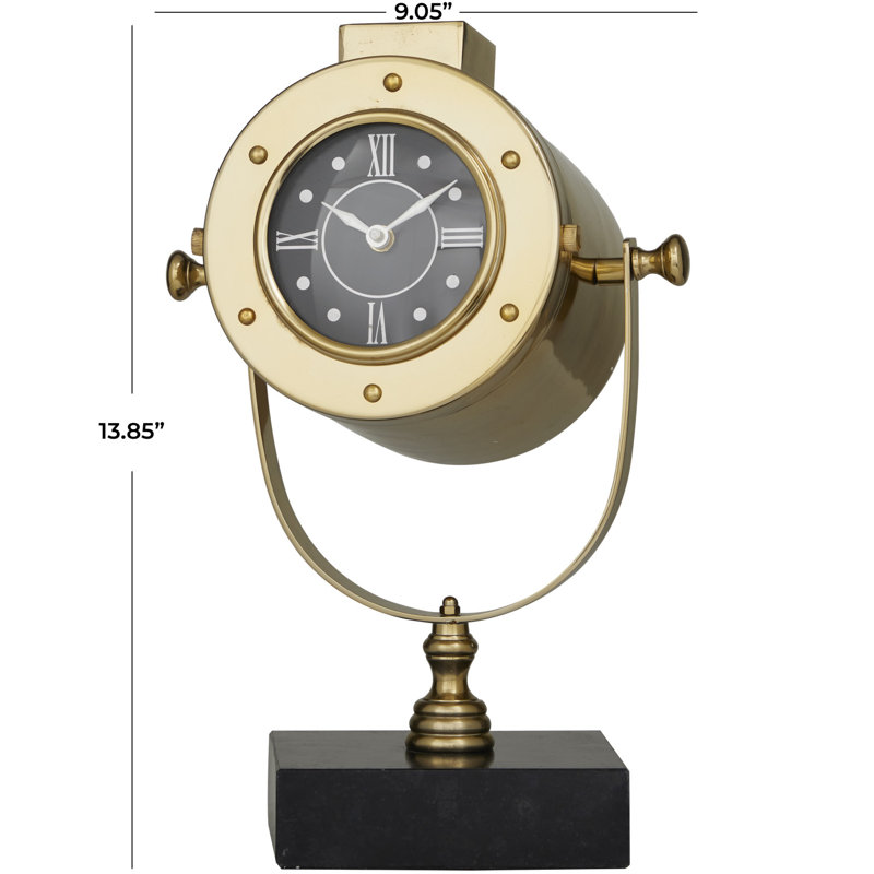 Horloge Cole and Grey, H 13,85 po x l 9,05 po x P 7,05 po, Brun