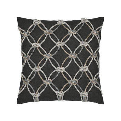 Carbon Rope Woven Accent Pillow Cover & Insert