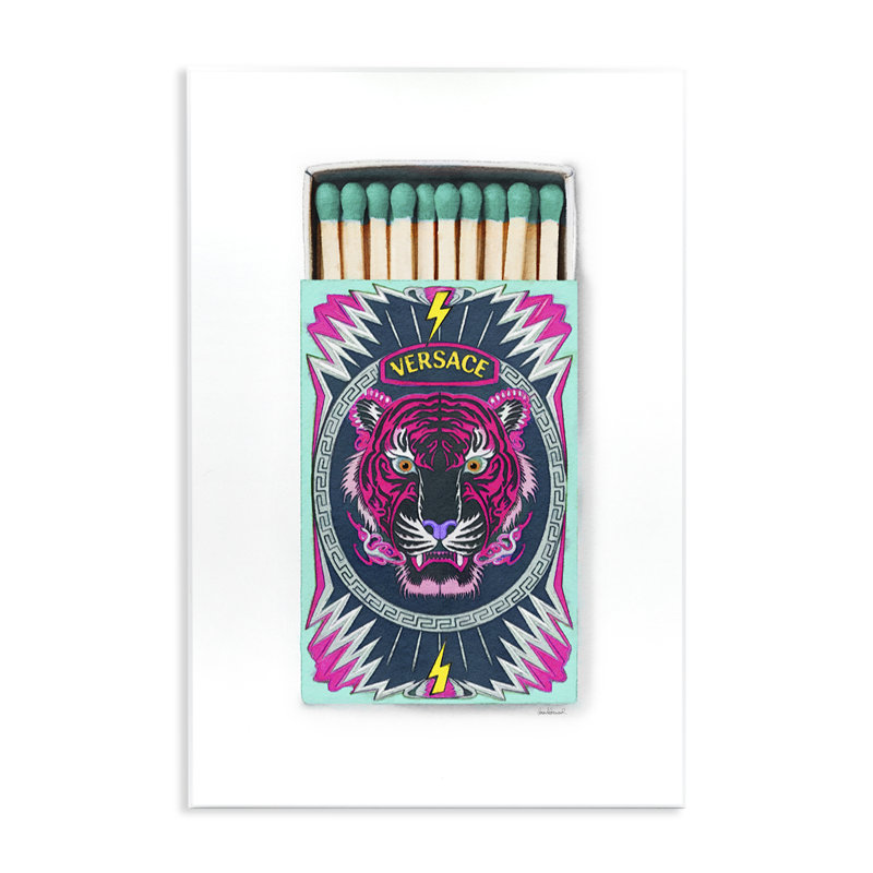 «Tiger Glam Brand Matchs Wall Art» par Amanda Greenwood, H 19 po x l 13 po