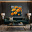 «Botanical Marigolds», art mural sur toile grise-1240299549