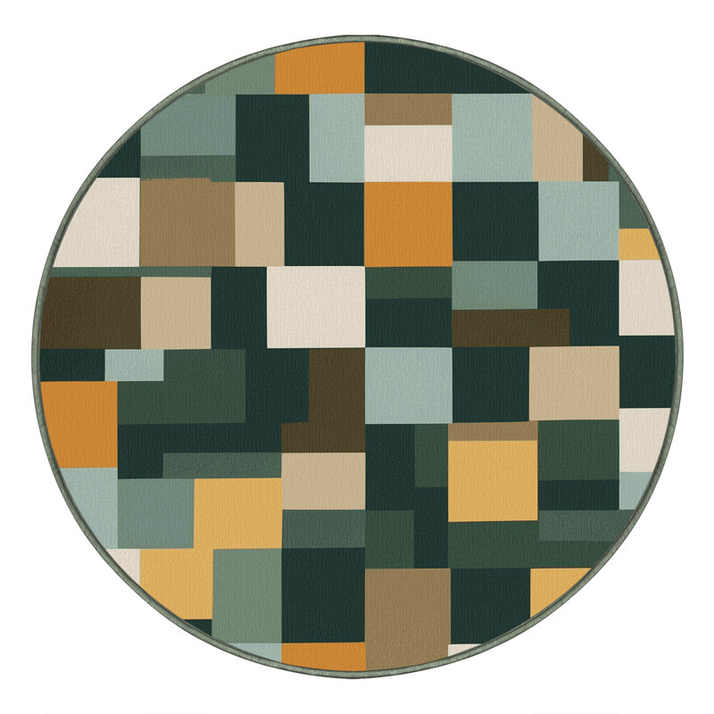 Patterned Patches Rug, Round 4'