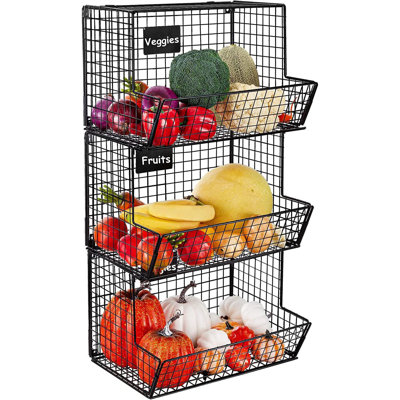 Metal Wall Organizer with Wall Baskets