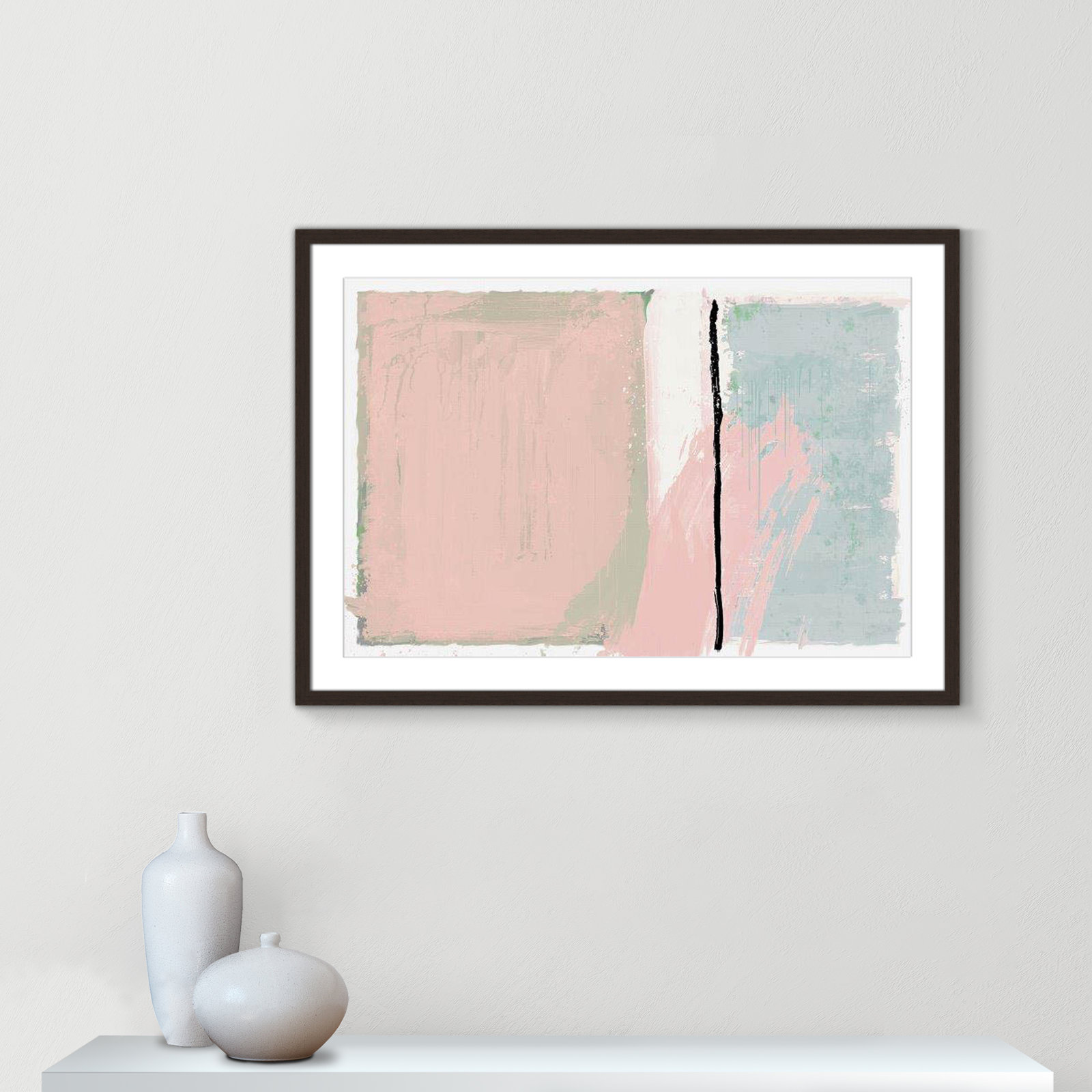 Pastel Opulance by Casa Fine Arts, White, 25.5" H x 35.5" W x 1.25" D, Walnut Box Picture Framed