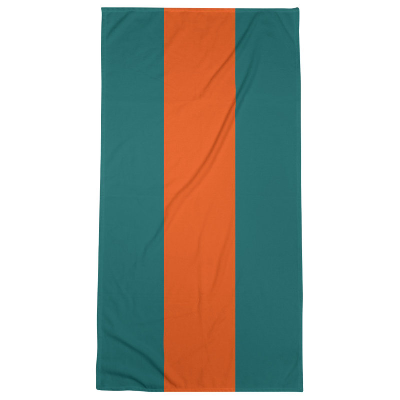 Bath Towel, Dark Aqua/Orange