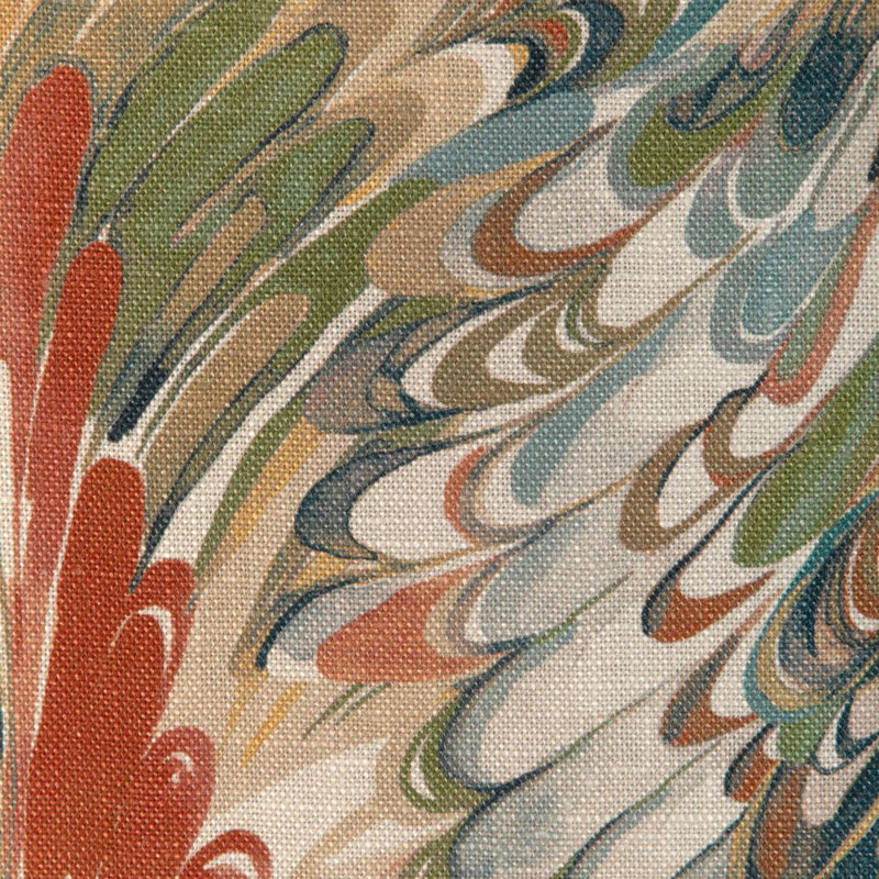 Taplow Print, Orange/Blue/Beige